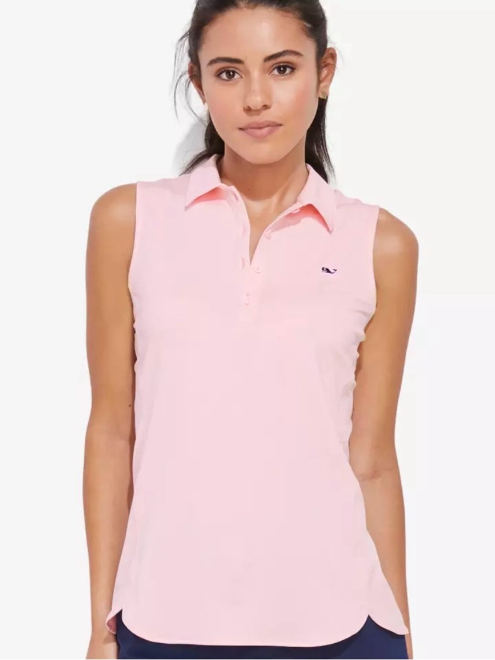 Vineyard Vines Sleeveless Polo Tank in Light Pink